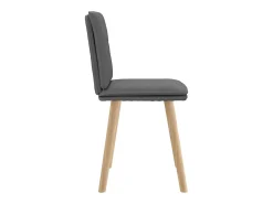 Juego de 2 sillas de comedor de tela gris oscuro