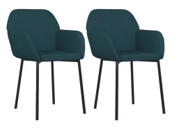 Juego de 2 sillas de comedor de terciopelo azul