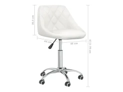 Juego de 2 sillas de comedor giratorias en piel sintética blanca