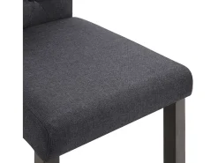 Juego de 2 sillas de comedor de tela gris oscuro