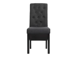 Juego de 2 sillas de comedor de tela gris oscuro