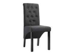 Juego de 2 sillas de comedor de tela gris oscuro