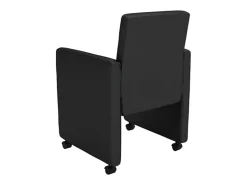 Juego de 4 sillas de comedor de piel sintética negra