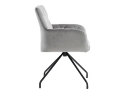 Juego de 2 sillas de comedor - terciopelo gris claro - respaldo curvo y patas de metal - para sala de estar y dormitorio