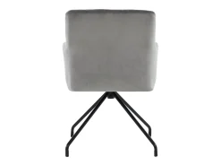 Juego de 2 sillas de comedor - terciopelo gris claro - respaldo curvo y patas de metal - para sala de estar y dormitorio