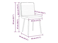 Juego de 4 sillas de comedor en terciopelo gris oscuro