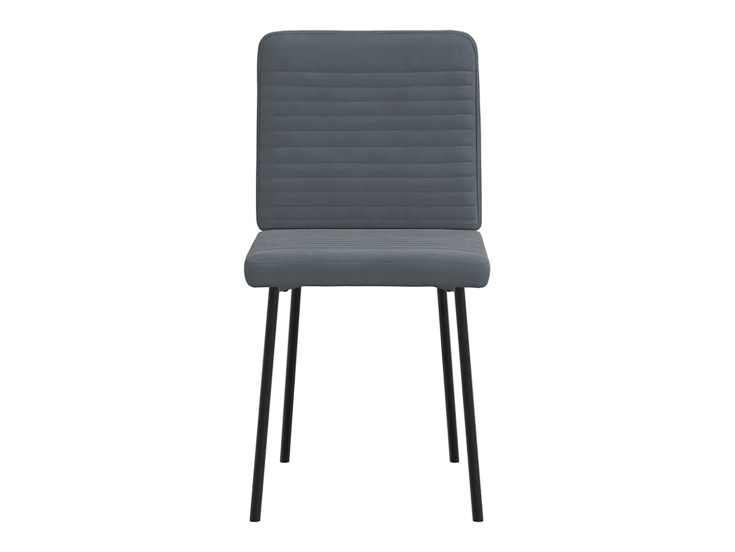 Juego de 4 sillas de comedor en terciopelo gris oscuro