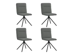 Juego de 4 sillas de comedor de tela gris oscuro