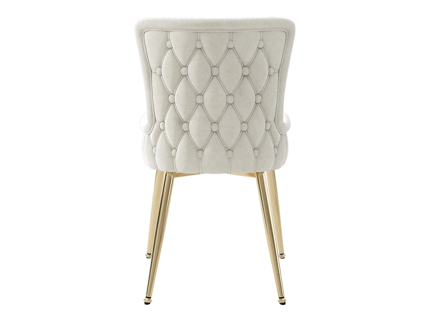 Juego de 2 sillas de comedor en terciopelo beige con respaldo tapizado y patas doradas, para sala y dormitorio