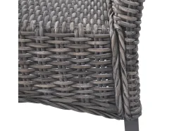 Juego de 2 sillas de comedor de ratán marrón kubu y madera de caoba