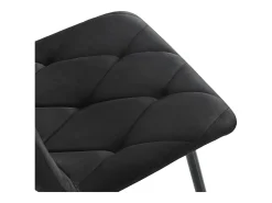 Juego de 4 sillas de comedor - Silla de comedor de terciopelo negro - Con patas y respaldo de metal