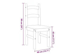Juego de 2 sillas de comedor 40x46x99 cm madera maciza de pino