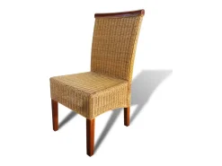 Juego de 2 Sillas de comedor ratán natural marrón ES172392