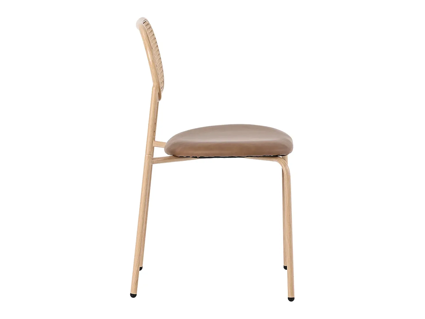 Juego de 6 sillas de comedor, silla de ocio de terciopelo, con patas de metal, ratán, color marrón