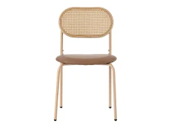 Juego de 6 sillas de comedor, silla de ocio de terciopelo, con patas de metal, ratán, color marrón