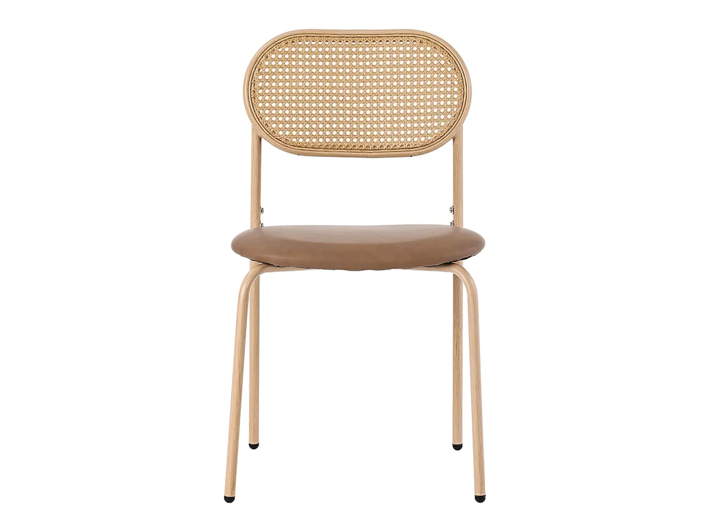 Juego de 6 sillas de comedor, silla de ocio de terciopelo, con patas de metal, ratán, color marrón