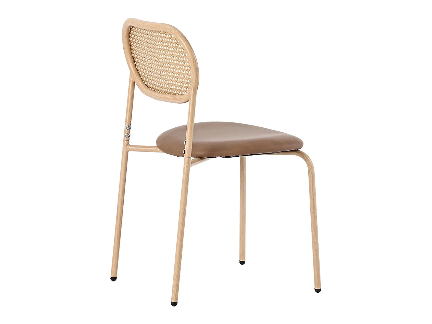 Juego de 6 sillas de comedor, silla de ocio de terciopelo, con patas de metal, ratán, color marrón