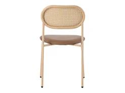 Juego de 6 sillas de comedor, silla de ocio de terciopelo, con patas de metal, ratán, color marrón