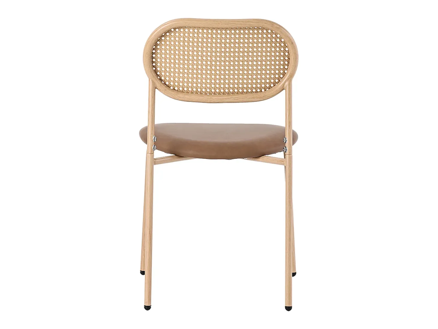 Juego de 6 sillas de comedor, silla de ocio de terciopelo, con patas de metal, ratán, color marrón