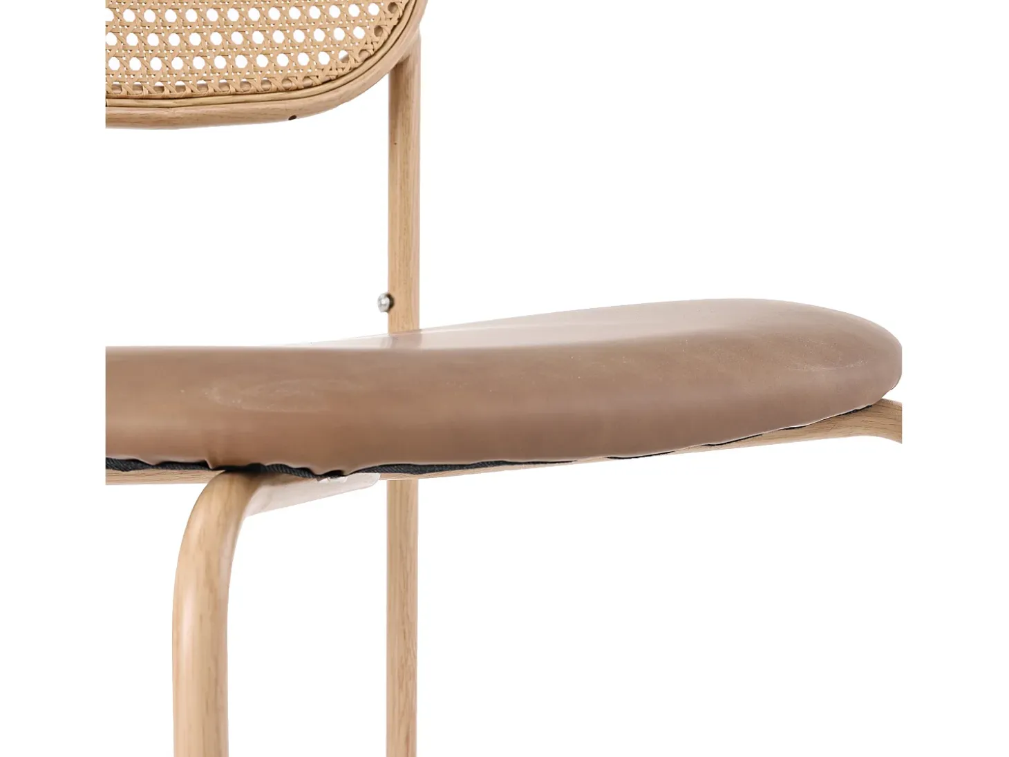 Juego de 6 sillas de comedor, silla de ocio de terciopelo, con patas de metal, ratán, color marrón