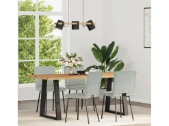 Juego de 4 sillas de comedor de terciopelo gris claro