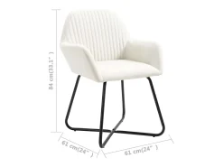 Juego de 2 sillas de comedor de tela color crema