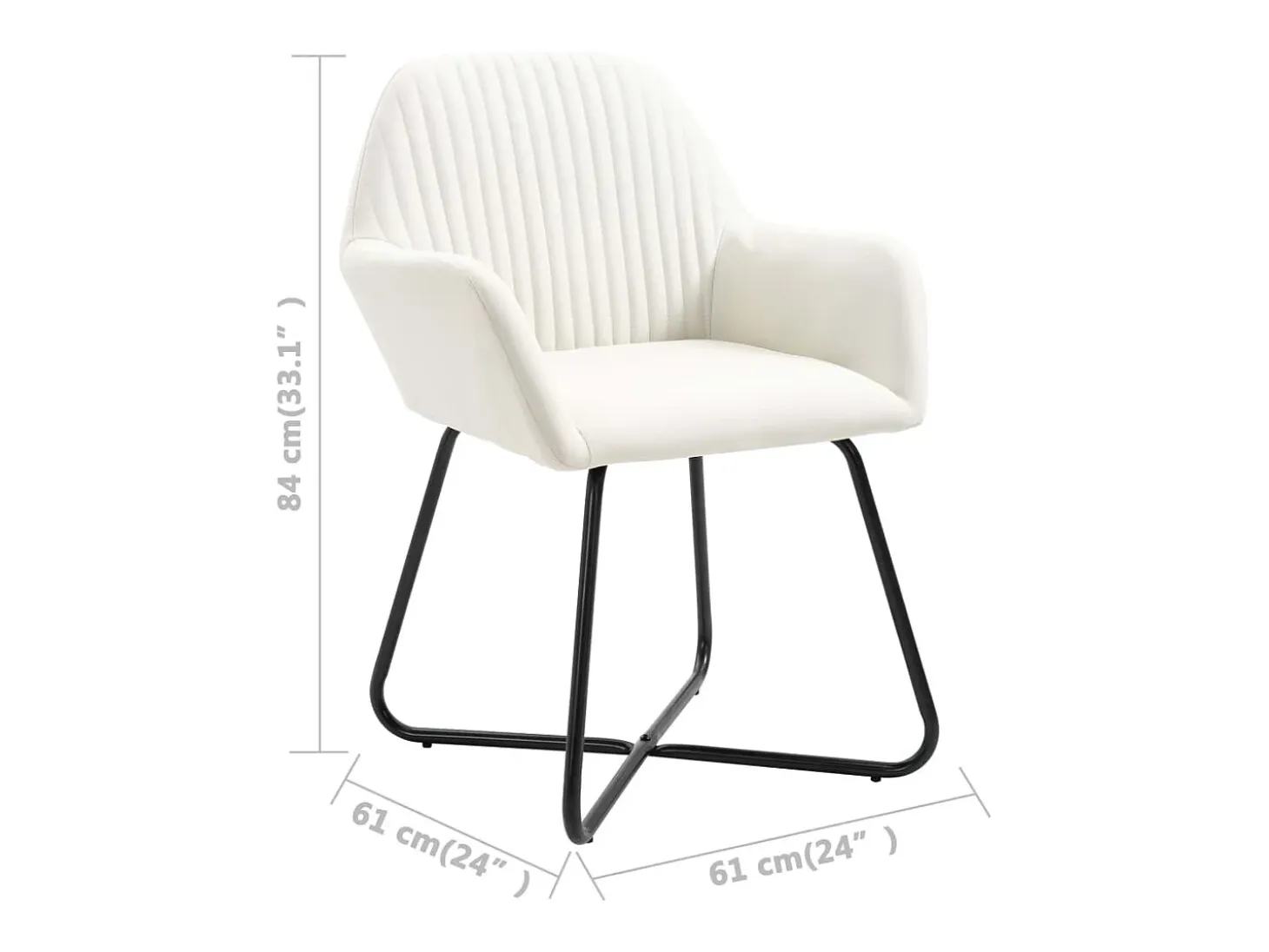 Juego de 2 sillas de comedor de tela color crema