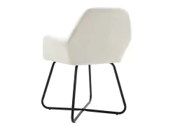 Juego de 2 sillas de comedor de tela color crema
