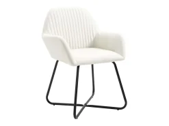 Juego de 2 sillas de comedor de tela color crema