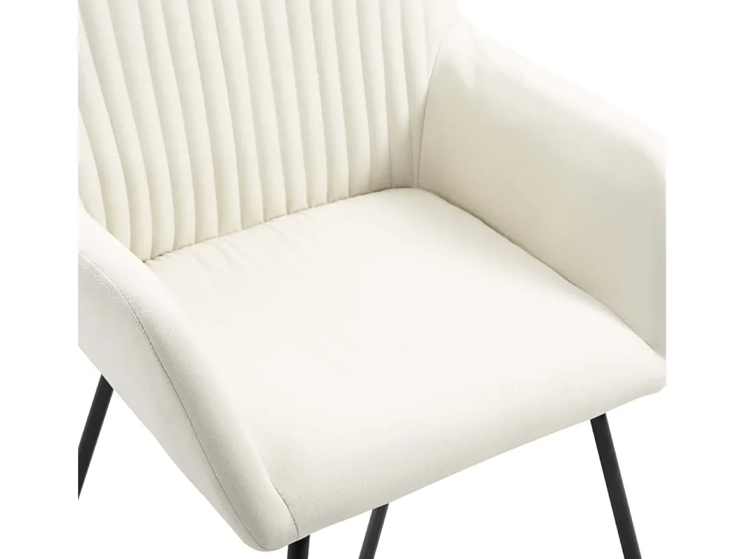 Juego de 2 sillas de comedor de tela color crema