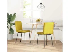 Juego de 2 sillas de comedor de terciopelo amarillo