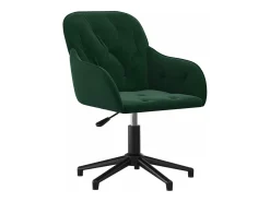 Juego de 2 Sillas de comedor giratorias terciopelo verde oscuro ES607266