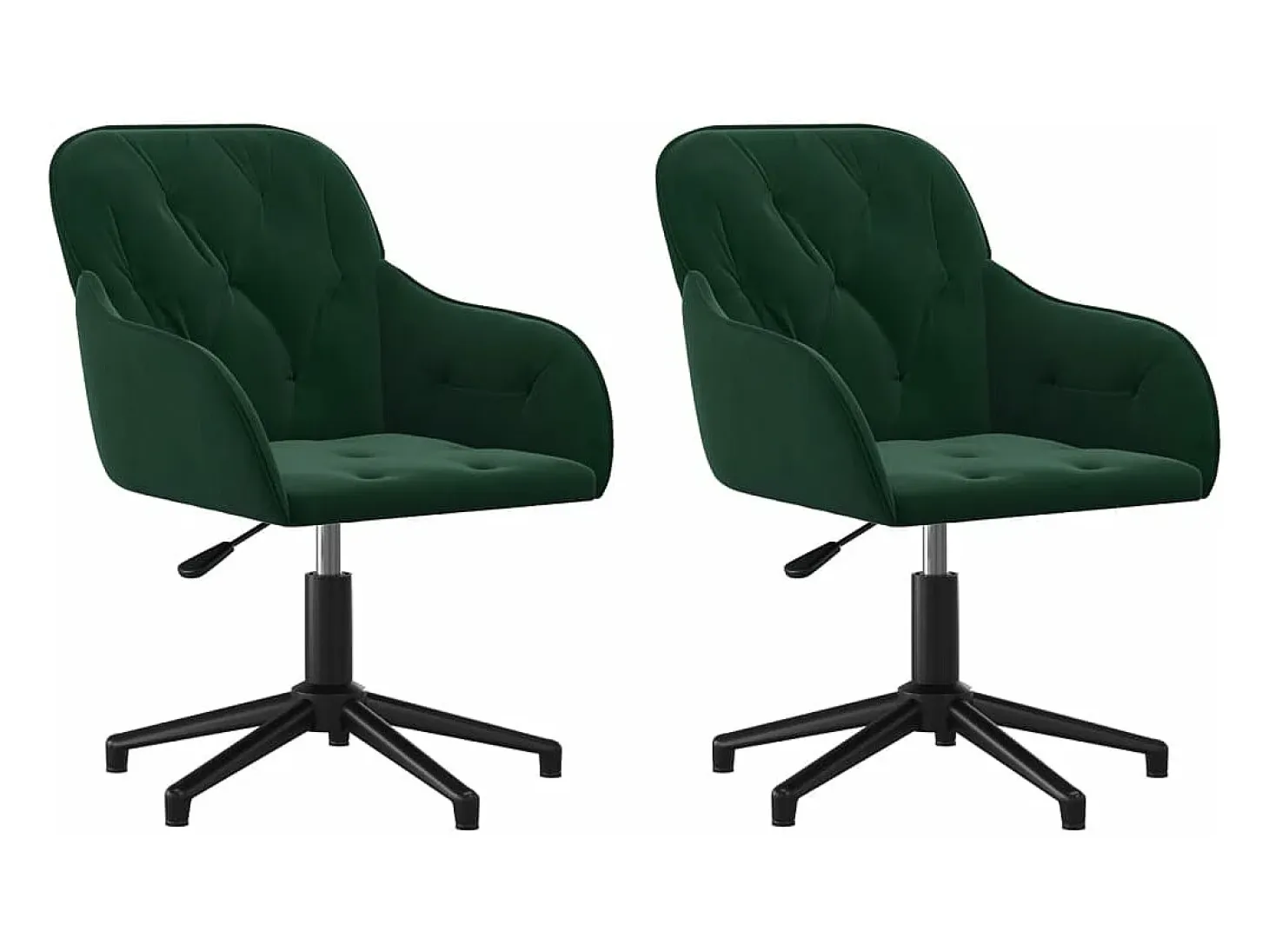 Juego de 2 Sillas de comedor giratorias terciopelo verde oscuro ES607266