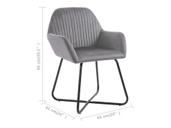 Juego de 6 sillas de comedor de terciopelo gris
