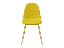 Juego de 6 sillas de comedor de terciopelo amarillo mostaza