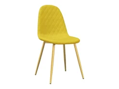 Juego de 6 sillas de comedor de terciopelo amarillo mostaza