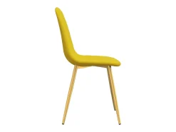 Juego de 6 sillas de comedor de terciopelo amarillo mostaza
