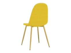 Juego de 6 sillas de comedor de terciopelo amarillo mostaza