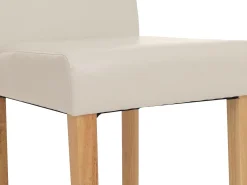 Juego de 6 sillas de comedor Littau de piel sintética, polipiel, blanca, patas claras