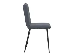 Juego de 4 sillas de comedor en terciopelo gris oscuro