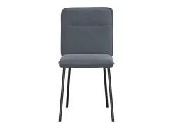 Juego de 4 sillas de comedor en terciopelo gris oscuro
