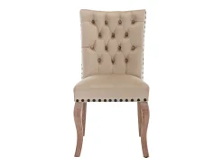 Juego de 4 sillas de comedor - silla de comedor de terciopelo color camel - con respaldo acolchado y patas de madera