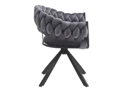Juego de 6 sillas de comedor de terciopelo gris con respaldo tapizado y patas metálicas en forma de garra
