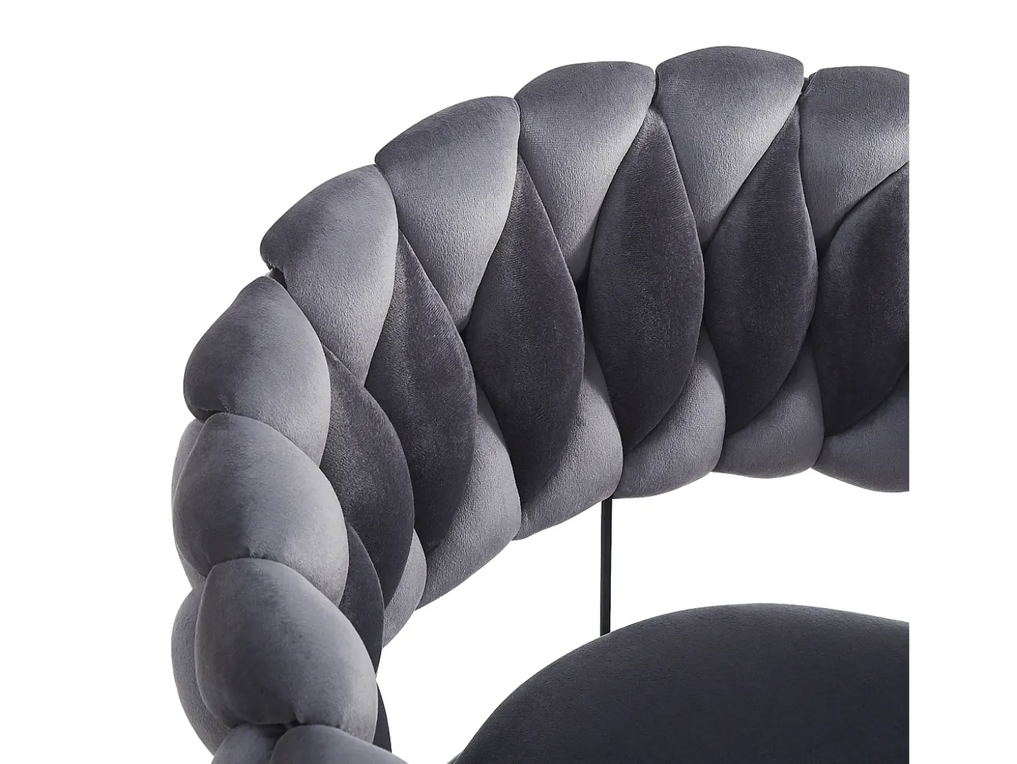 Juego de 6 sillas de comedor de terciopelo gris con respaldo tapizado y patas metálicas en forma de garra