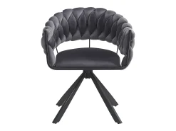 Juego de 6 sillas de comedor de terciopelo gris con respaldo tapizado y patas metálicas en forma de garra