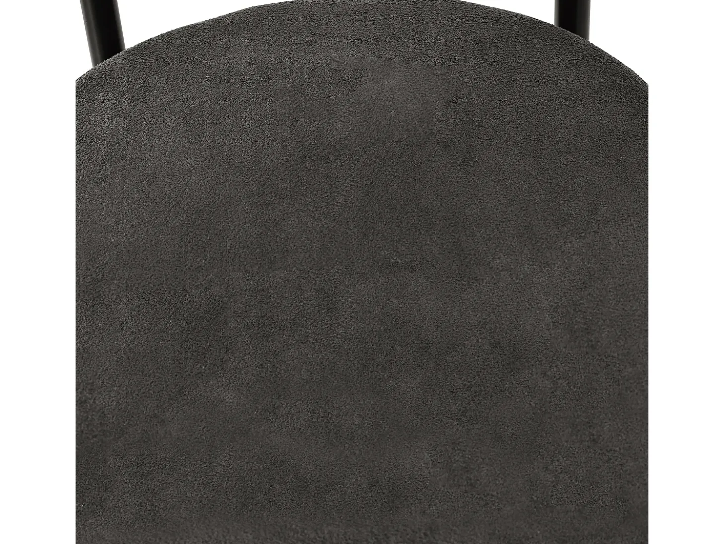 Juego de 2 sillas de comedor con respaldo en aro y reposabrazos - tejido de felpa gris oscuro