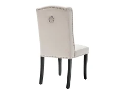 Juego de 2 sillas de comedor tapizadas en terciopelo - 49 x 61 x 100 cm - patas de roble - para dormitorio y sala de estar - beige