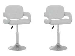 Juego de 2 Sillas de comedor giratorias cuero sintético blanco ES683552