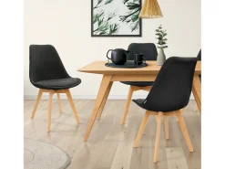Juego de 4 Sillas de Comedor Sillas de Salón Silla de Cocina Silla de Lino Silla