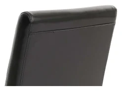 Juego de 6 sillas de comedor Littau de piel sintética, polipiel, negra, patas claras